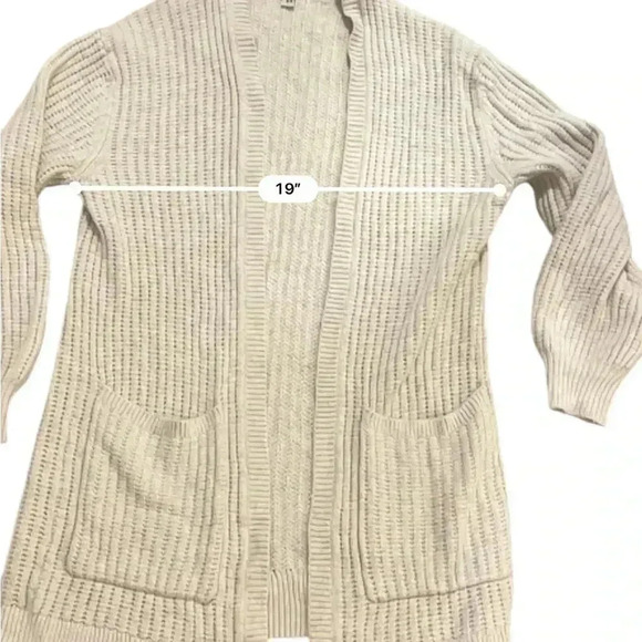 Hinge chunky knit open cardigan longer length small oatmeal - Picture 4 of 8